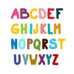Colorful Alphabet Isolated on White Background