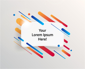 Modern text box with colorful stripes