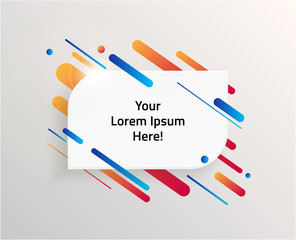 Modern text box with colorful stripes