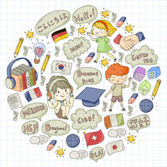 Language school for adult, kids. Children courses. English, Italian, Spanish, Japanese, Chinese, Arabic, German. Play and study
