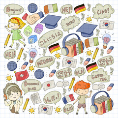 Language school for adult, kids. Children courses. English, Italian, Spanish, Japanese, Chinese, Arabic, German. Play and study
