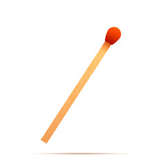 Bright realistic match on white