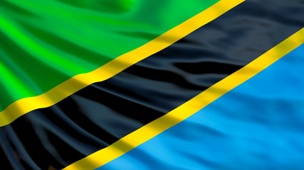 Tanzania flag. Waving flag of Tanzania 3d illustration