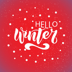 Vector illustration of Hello Winter with the inscription for packing product