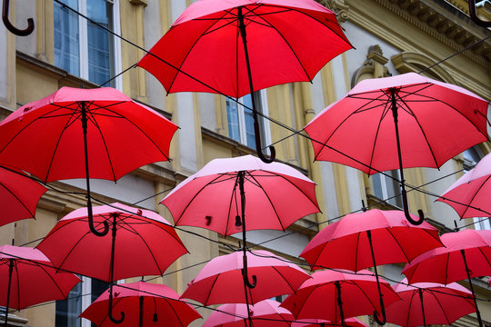 Floating umbrellas in Belgrade, Serbia