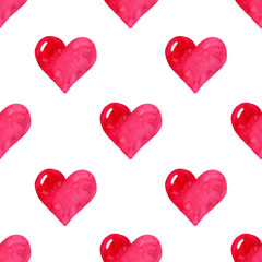 Hand painted watercolor seamless pattern for Valentine's Day, wedding invitation,greeting card.