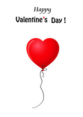 Valentine's realistic red heart shaped helium balloon