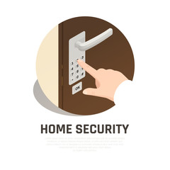 Home Security Isometric Composition