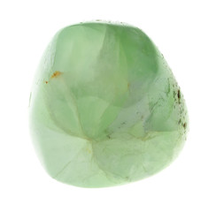 Naklejka premium tumbled Prehnite gemstone on white