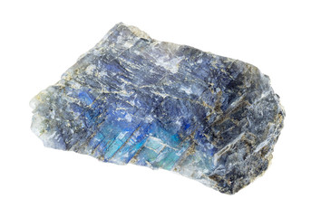 raw labradorite (labrador) stone on white
