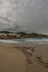 Cove in San Antonio de Ibiza a cloudy day