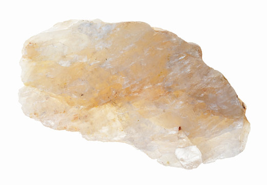 rough Belomorite ( Moonstone) stone on white