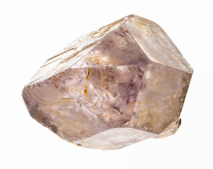 rough Amethyst crystal on white