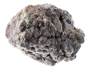 rough Goethite rock on white