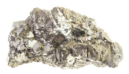 raw Marcasite (white iron pyrite) rock on white