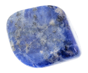 tumbled blue Sodalite gemstone on white