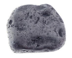 tumbled Shungite stone on white