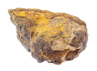 raw limonite stone on white
