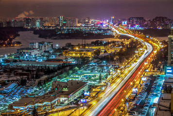 Moscow. Leningrad highway. The view from the top.