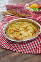 Quiche Lorraine with smoked bacon