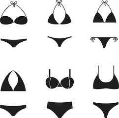 Set of vector swimsuits shapes