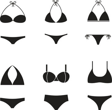 Set of vector swimsuits shapes