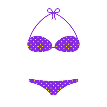 Vector flat purple swimsuit