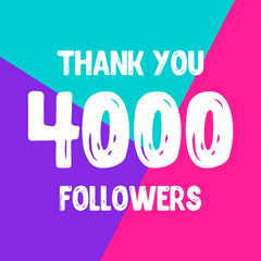 Thank you 4000 followers social network post