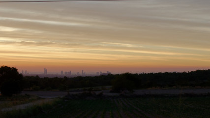 Fototapeta na wymiar sunset over field