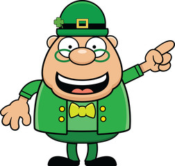 Cartoon Leprechaun Smiling and Pointing