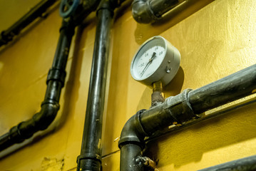 The photo of metal pipes for water supply