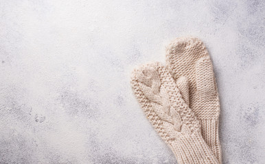 Winter Christmas composition on white background