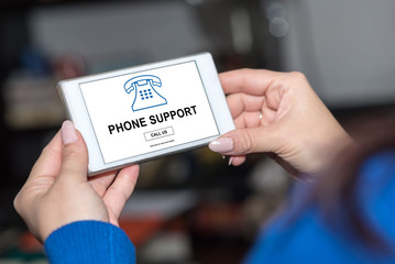 Phone support concept on a smartphone