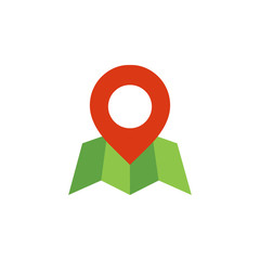 Pin map graphic icon design template