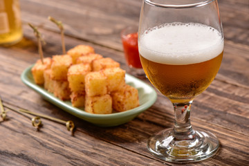 Tapioca squares and pepper jelly