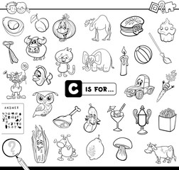 C is for educational game coloring book