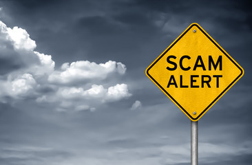 Scam Alert - warning sign - obrazy, fototapety, plakaty