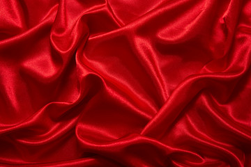 Luxury red satin smooth fabric background for celebration, ceremony, event invitation card or advertising poster