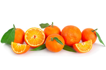 Clementine citrus fruit on white