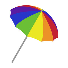 Beach Umbrella - Bright rainbow colored beach umbrella