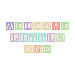 Welcome Little One Alphabet Blocks - Pastel alphabet blocks spelling Welcome Little One