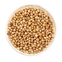 Bowl of Coriander Seeds Isolated