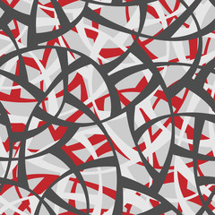 Vector Seamless red, black and white pattern. Abstract Geometric Background Design