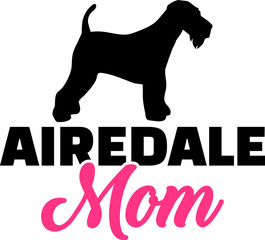 Airedale Terrier mom silhouette