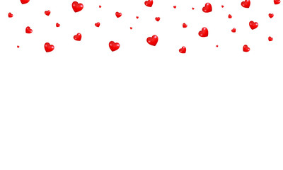 Obraz premium Valentines Day background. Shiny flying Valentine red hearts. Hearts background overlay