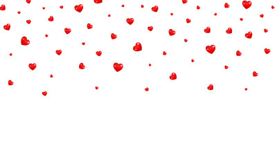 Valentine Day heart background. Shiny flying Valentine red hearts. Hearts background.
