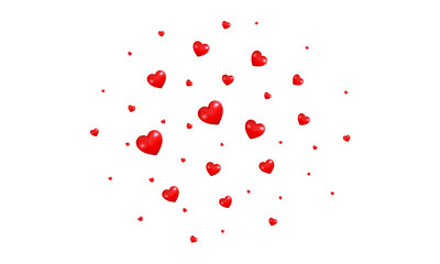 Valentine's Day background. Shiny flying Valentine red hearts. Hearts background overlay.