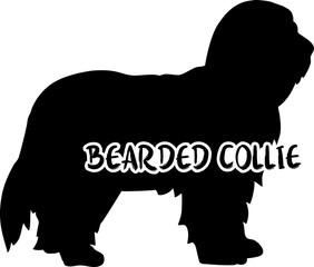 Bearded Collie silhouette real word