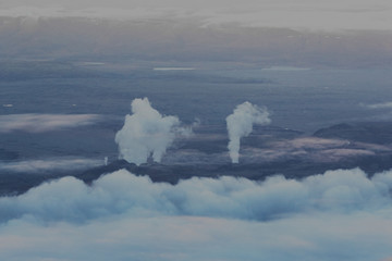 Icelandic Volcano Eruption Steam