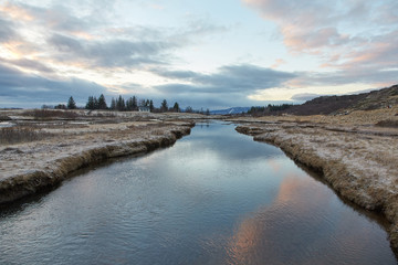 thingvellir; reflection in water